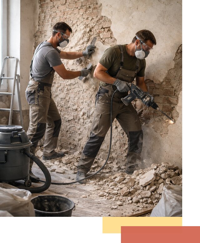 Демонтаж штукатурки со стен в Павлово быстро и аккуратно