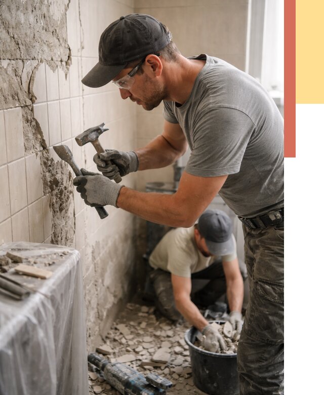 Демонтаж плитки со стен в Павлово от 862 руб. — быстро и недорого | ОТДЕЛОЧНИК-Пвв