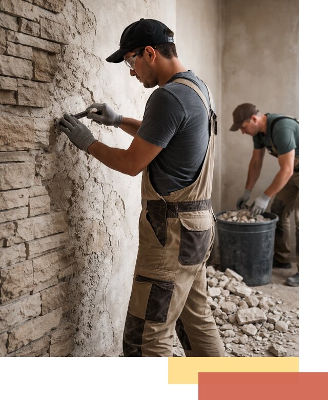 Демонтаж декоративного камня в Павлово профессионально и безопасно