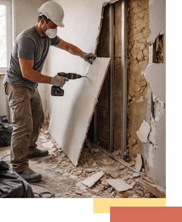 Демонтаж гипсокартона со стен в Павлово качественно и быстро