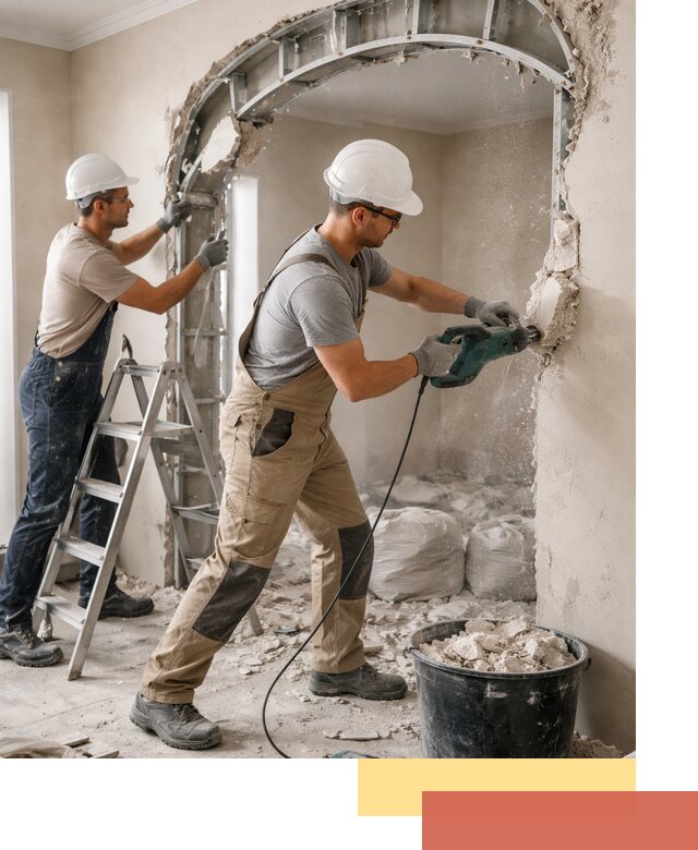 Демонтаж гипсокартонной арки в Павлово быстро и аккуратно