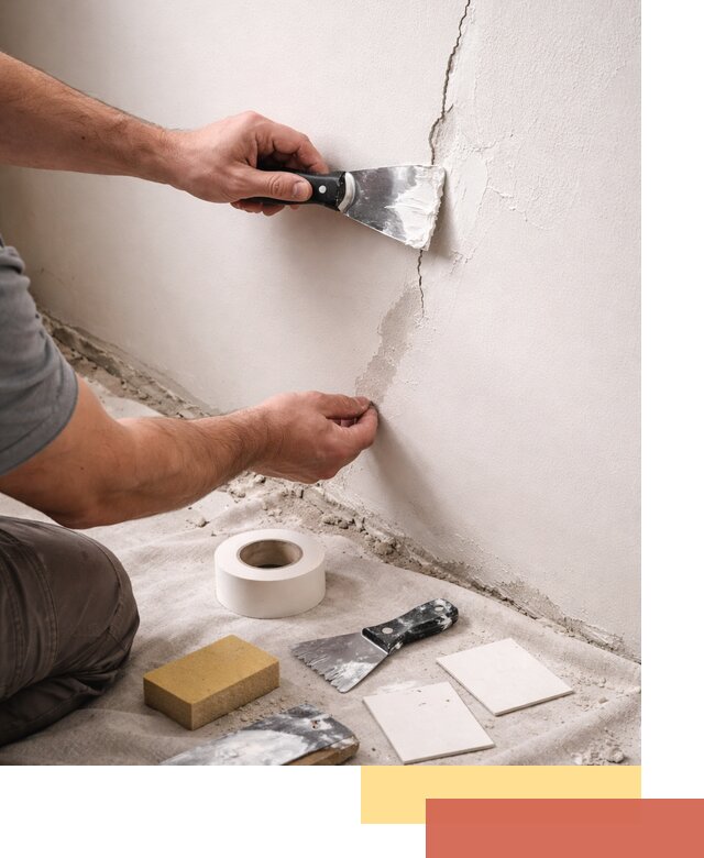 Заделка трещин и сколов в стенах и потолках в Павлово