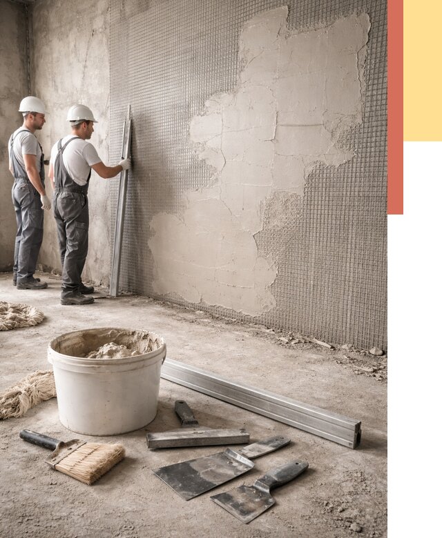 Штукатурка стен по сетке в Павлово от 5575 руб./м2 — быстро и недорого | ОТДЕЛОЧНИК-Пвв