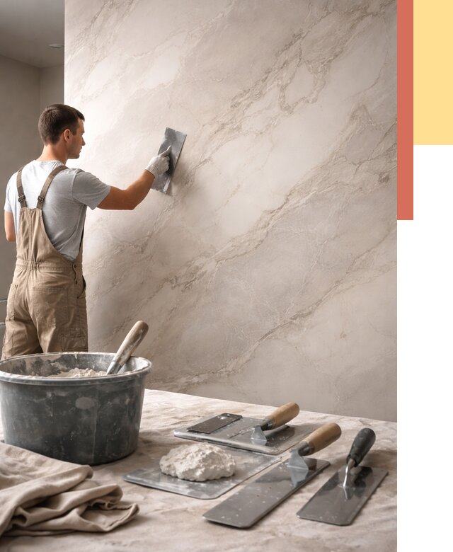 Декоративная штукатурка под мрамор в Павлово от 2838 руб./м² — быстро и недорого | ОТДЕЛОЧНИК-Пвв