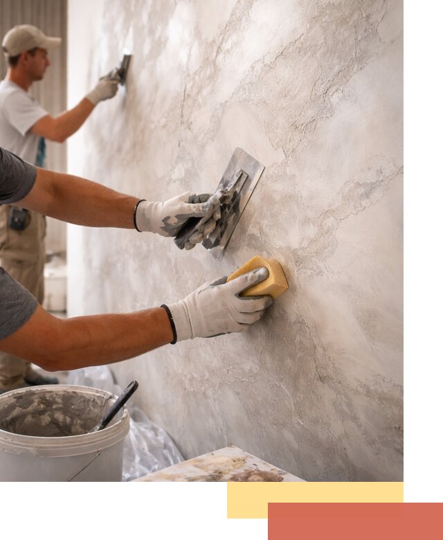 Декоративная штукатурка под мрамор в Павлово для стен и потолков