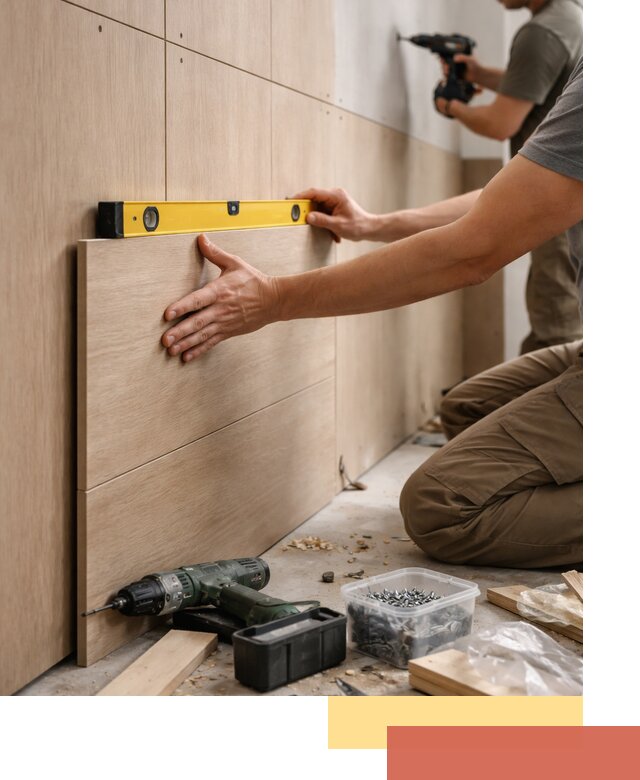 Профессиональный монтаж МДФ панелей на стены в Павлово