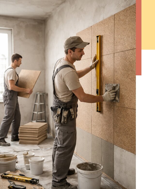 Монтаж пробковых панелей на стены в Павлово от 3548 руб. — ОТДЕЛОЧНИК-Пвв