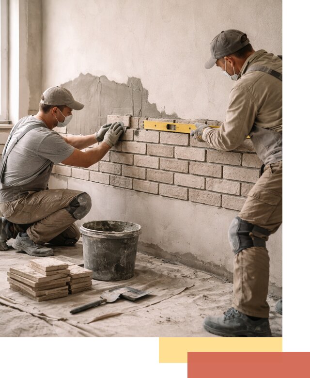 Монтаж декоративного кирпича профессионально в Павлово