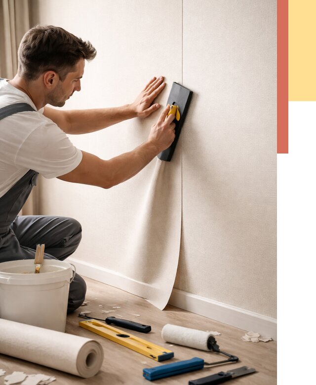 Поклейка виниловых обоев в Павлово от 4562 руб. | Быстро и недорого — ОТДЕЛОЧНИК-Пвв