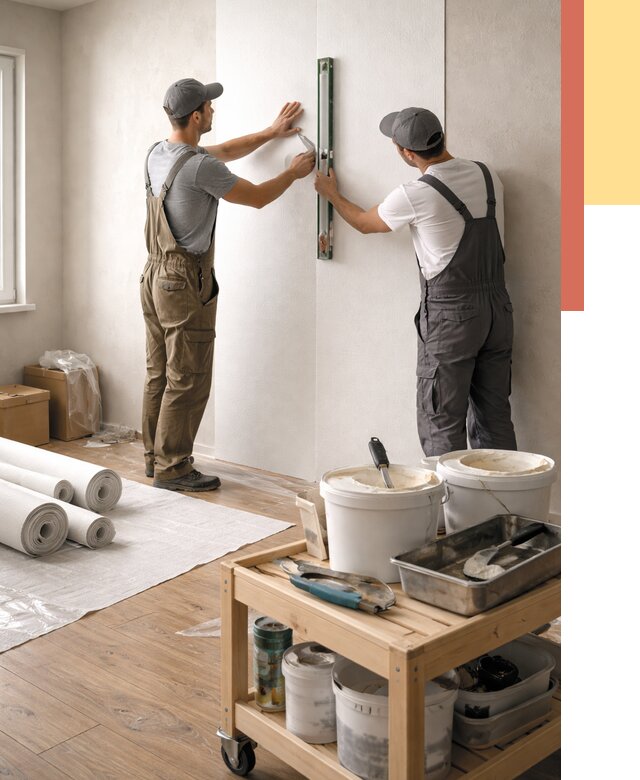 Поклейка стеклообоев в Павлово от 6589 руб. за м2 — быстро и недорого | ОТДЕЛОЧНИК-Пвв