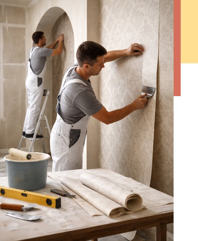 Поклейка обоев на сложные стены в Павлово от 2838 руб. под ключ | ОТДЕЛОЧНИК-Пвв