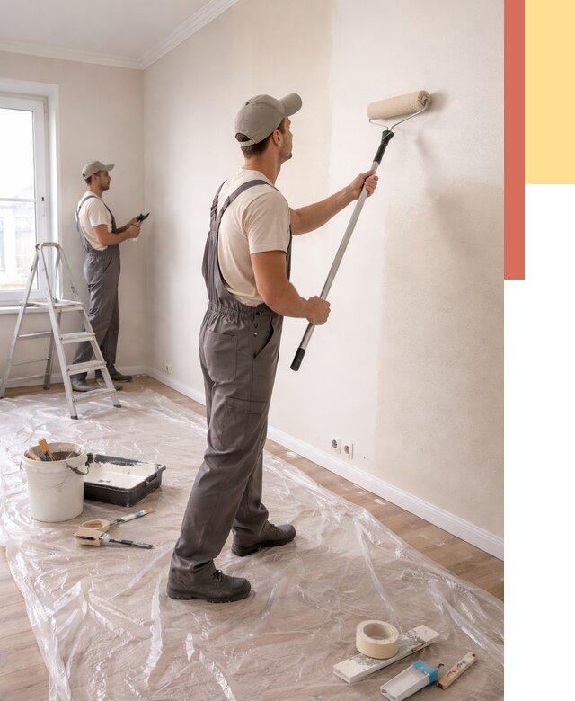 Покраска стен акриловой краской в Павлово от 3548 руб./м² — быстро и недорого | ОТДЕЛОЧНИК-Пвв