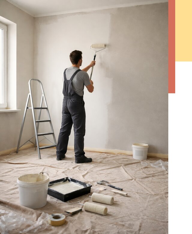 Покраска стен моющейся краской в Павлово от 355 руб./м² — быстро и недорого | ОТДЕЛОЧНИК-Пвв