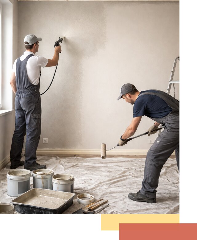 Покраска стен моющейся краской и защита поверхностей в Павлово