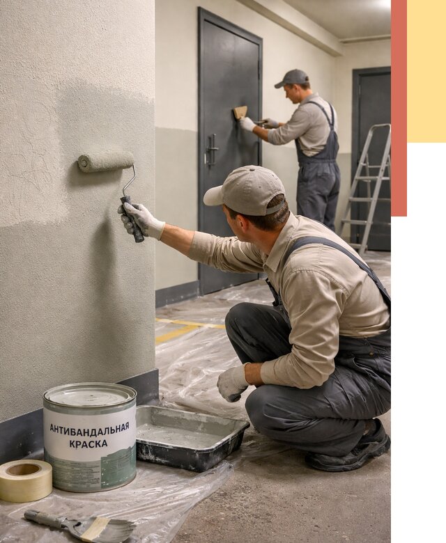 Покраска стен антивандальной краской в Павлово от 4562 руб./м² под ключ | ОТДЕЛОЧНИК-Пвв