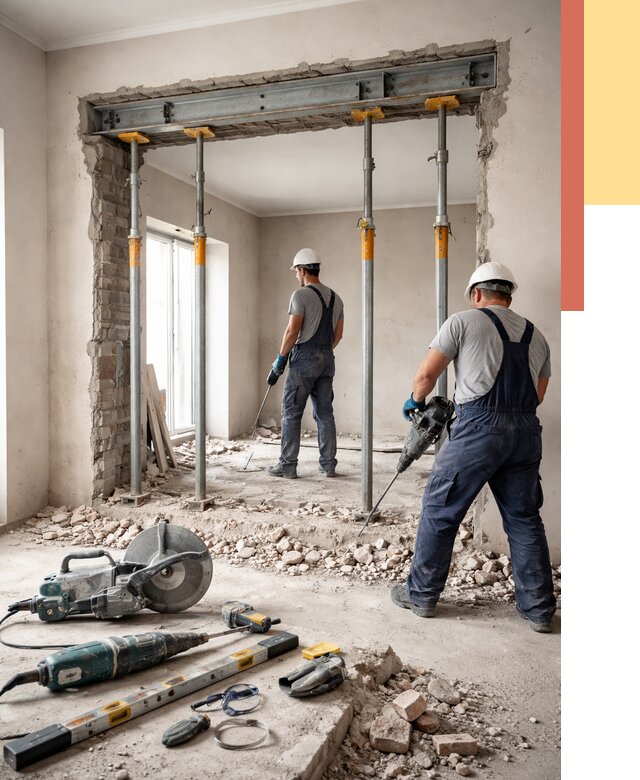 Прорезка проема в стене в Павлово от 4562 руб. — быстро и недорого | ОТДЕЛОЧНИК-Пвв