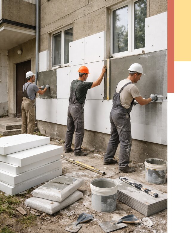 Утепление стен пенопластом в Павлово от 1774 руб. — недорого и под ключ | ОТДЕЛОЧНИК-Пвв