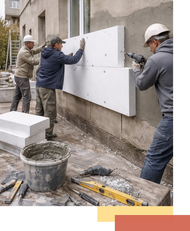 Утепление наружных стен пенопластом в Павлово