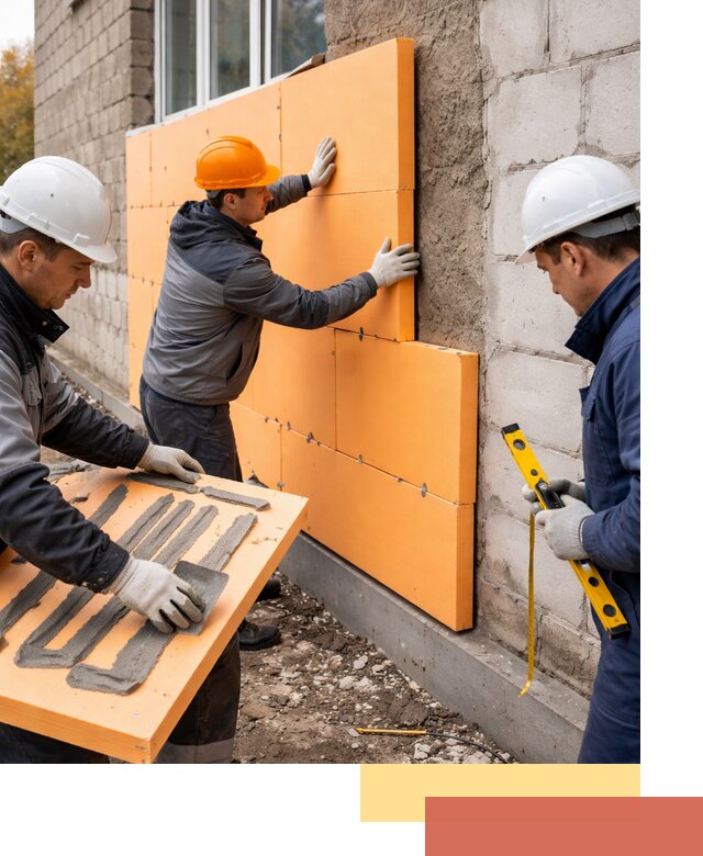 Утепление фасада пеноплексом под ключ в Павлово