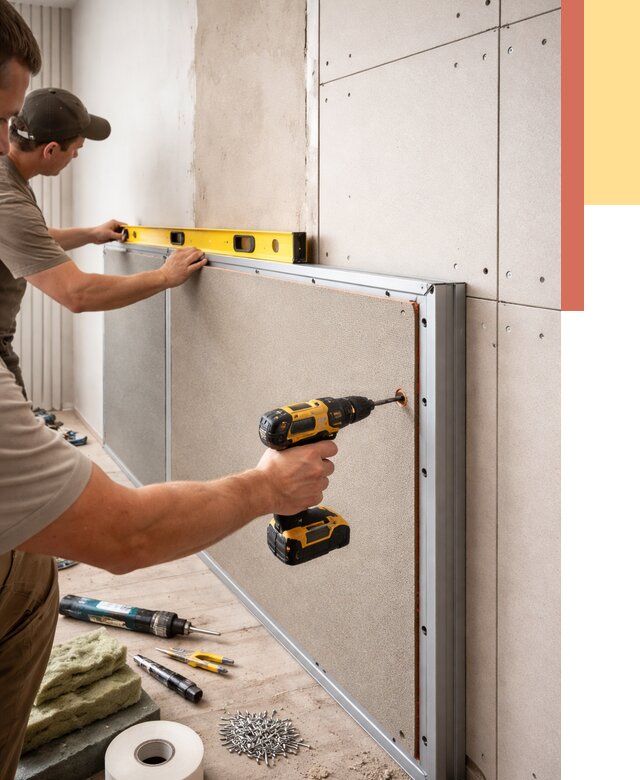 Шумоизоляция стен панелями ЗИПС в Павлово от 2230 руб./м² под ключ | ОТДЕЛОЧНИК-Пвв