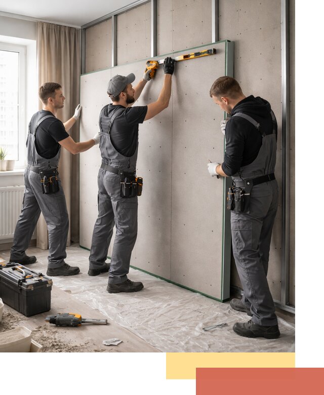 Шумоизоляция стен панелями ЗИПС в Павлово для жилых и коммерческих помещений