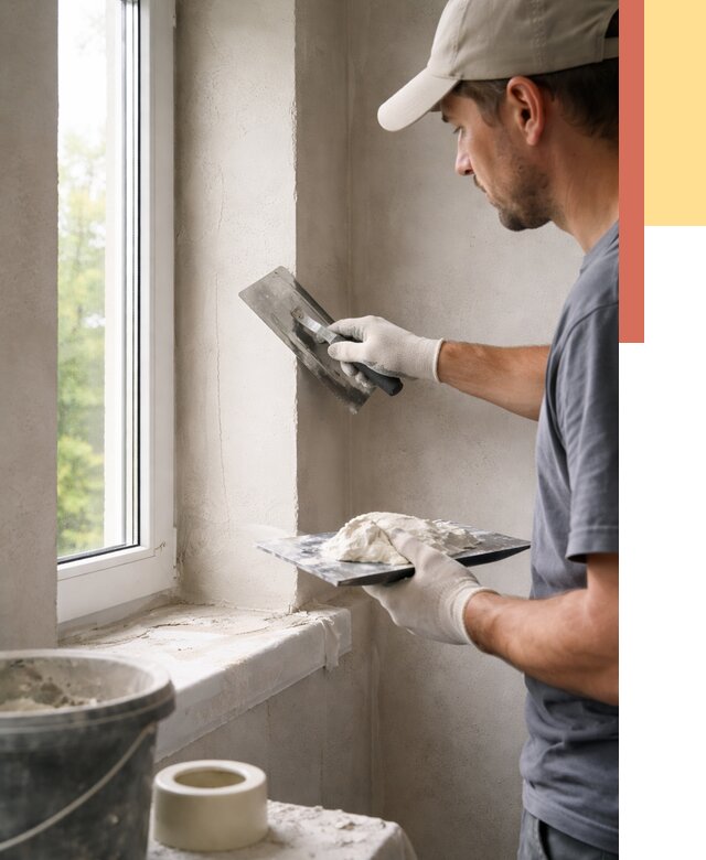 Штукатурка откосов в Павлово от 4562 руб/м² — услуги и выравнивание под ключ | ОТДЕЛОЧНИК-Пвв