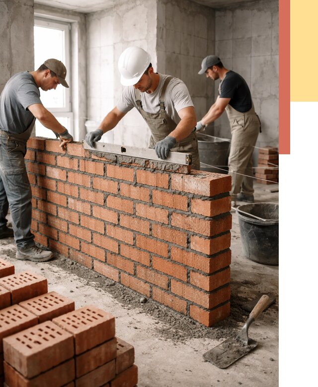 Кладка перегородок из кирпича в Павлово от 3548 руб. за м² | ОТДЕЛОЧНИК-Пвв