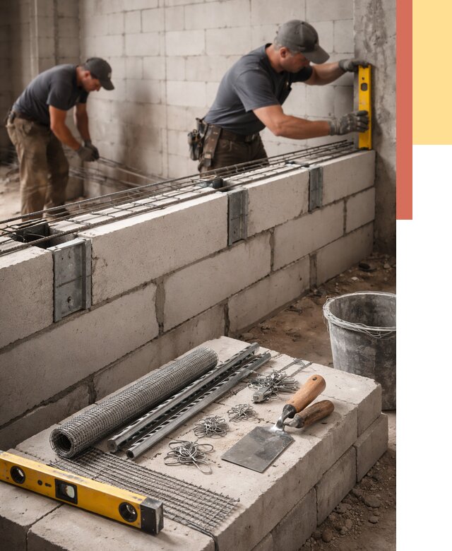 Армирование кладки перегородок в Павлово от 760 руб. под ключ | ОТДЕЛОЧНИК-Пвв