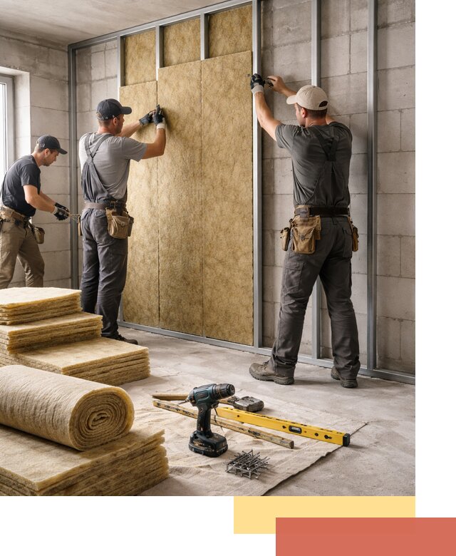 Шумоизоляция перегородок из блоков в Павлово — монтаж и защита шумоизоляцией