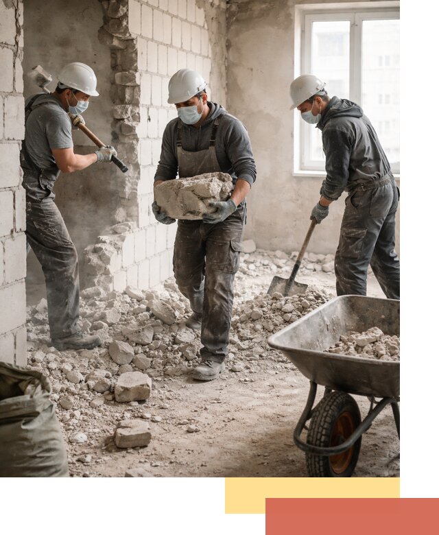 Демонтаж блочных перегородок в Павлово быстро и аккуратно