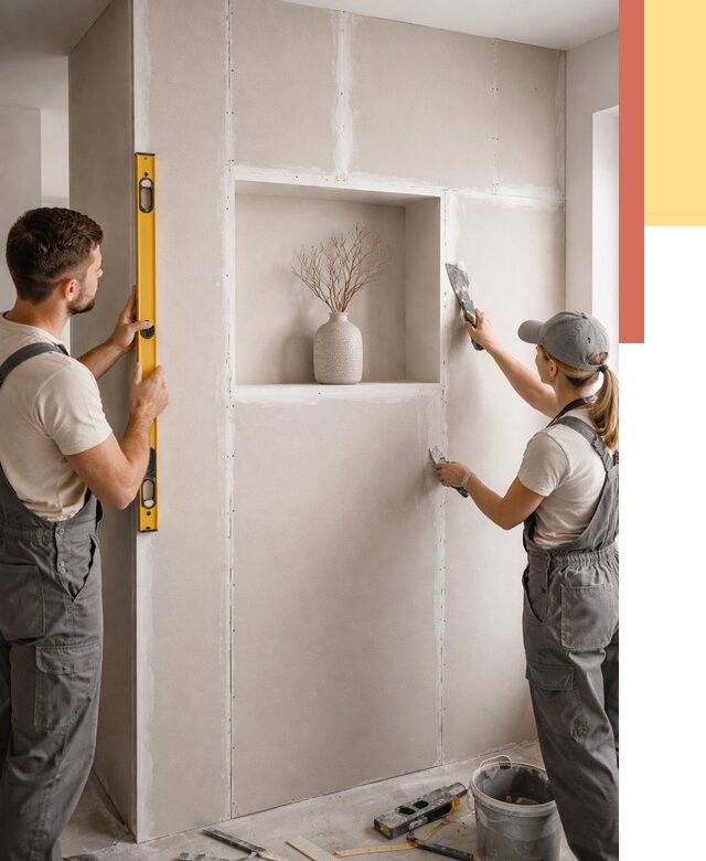 Перегородка из гипсокартона с нишей в Павлово от 3295 руб. под ключ | ОТДЕЛОЧНИК-Пвв