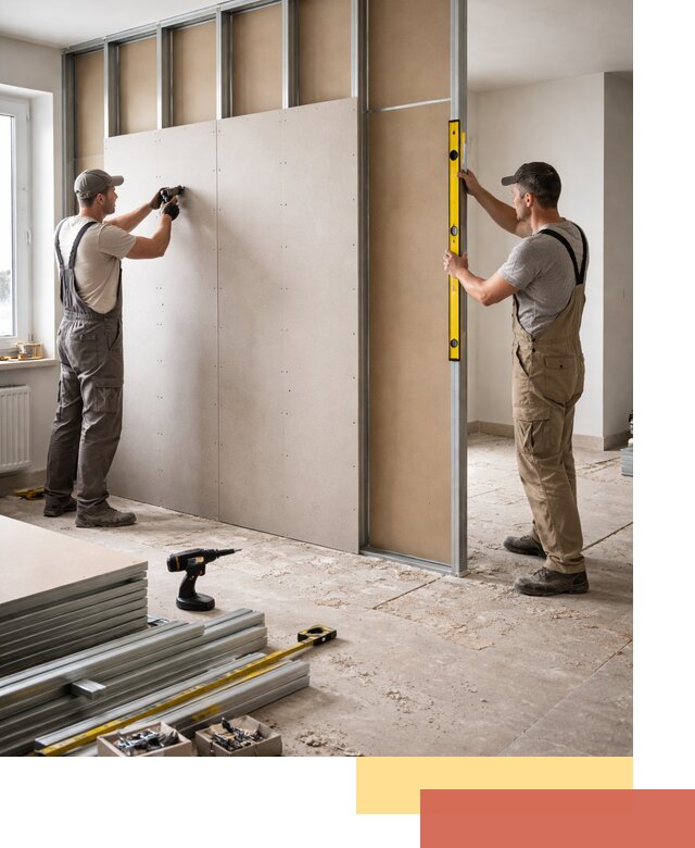 Зонирующая перегородка из гипсокартона под ключ в Павлово