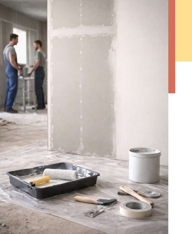 Покраска перегородок из гипсокартона в Павлово от 4562 руб. под ключ | ОТДЕЛОЧНИК-Пвв