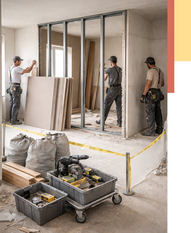 Перенос гипсокартонной перегородки в Павлово под ключ от 4562 руб. | Демонтаж и монтаж – ОТДЕЛОЧНИК-Пвв