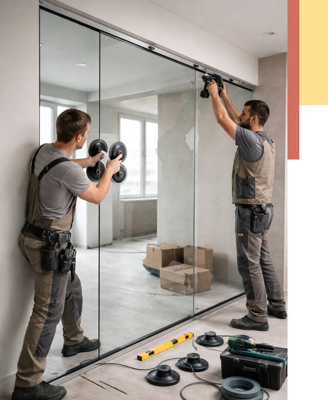 Монтаж стеклянных перегородок в Павлово от 6589 руб. | ОТДЕЛОЧНИК-Пвв