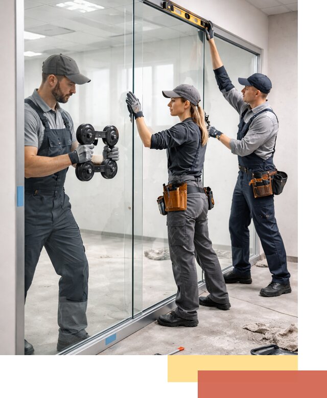 Профессиональный монтаж стеклянных перегородок в Павлово