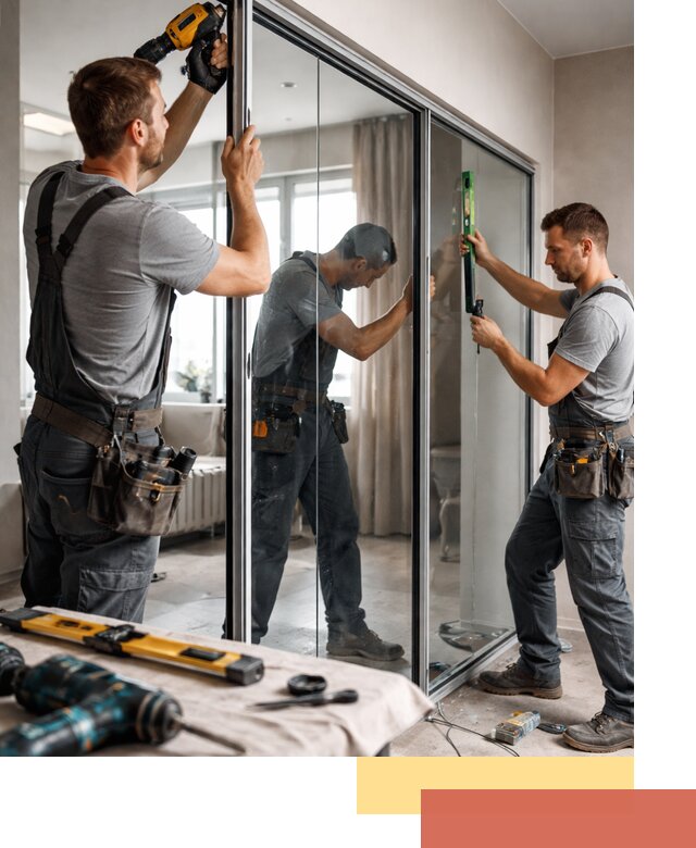 Каркасные стеклянные перегородки под ключ в Павлово