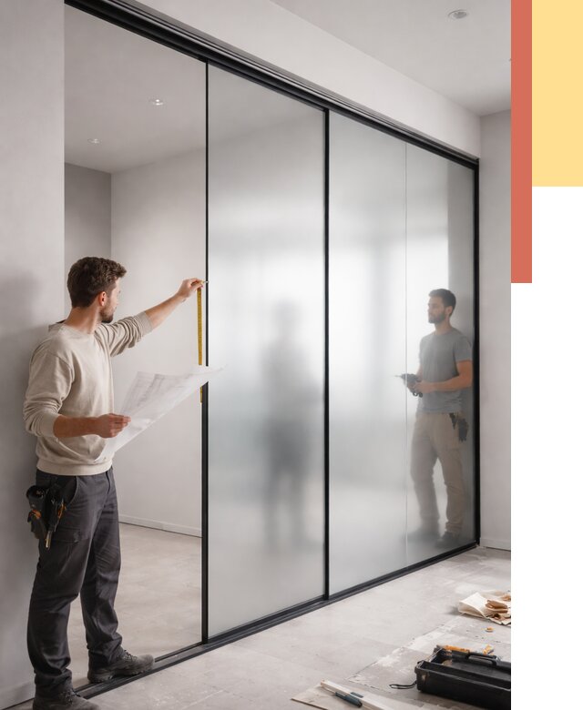 Матовые стеклянные перегородки в Павлово от 8616 руб. — монтаж и установка | ОТДЕЛОЧНИК-Пвв