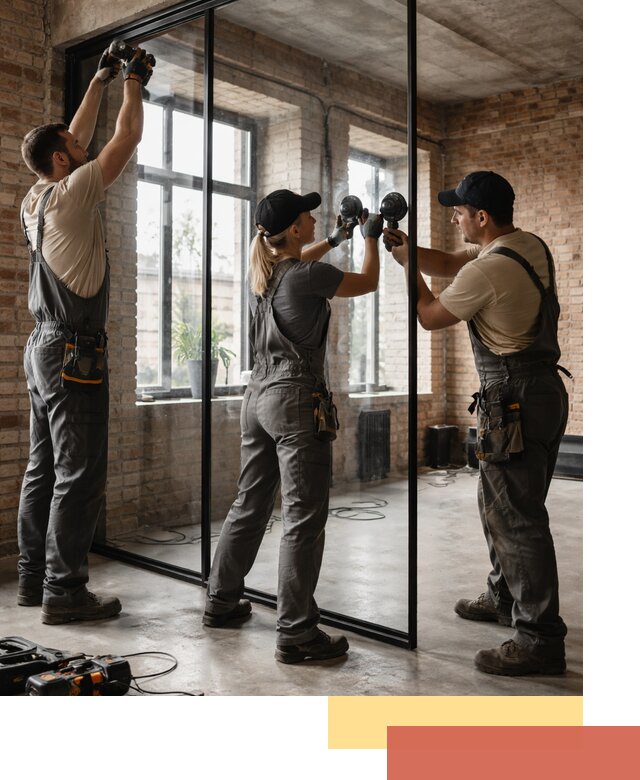 Стеклянные перегородки лофт — изготовление и монтаж в Павлово