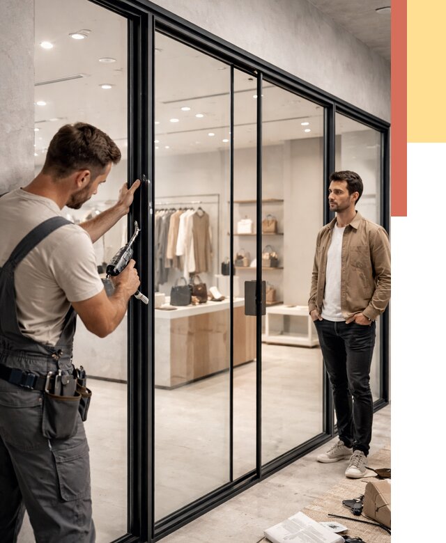 Стеклянные перегородки для магазинов в Павлово от 8312 руб. под ключ | ОТДЕЛОЧНИК-Пвв