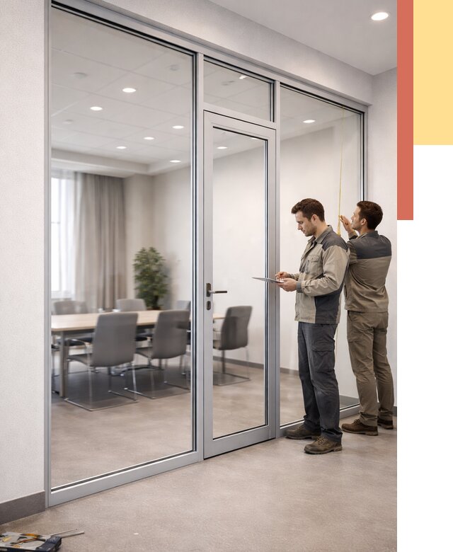 Установка и монтаж алюминиевых перегородок со стеклом в Павлово от 8312 руб. | ОТДЕЛОЧНИК-Пвв