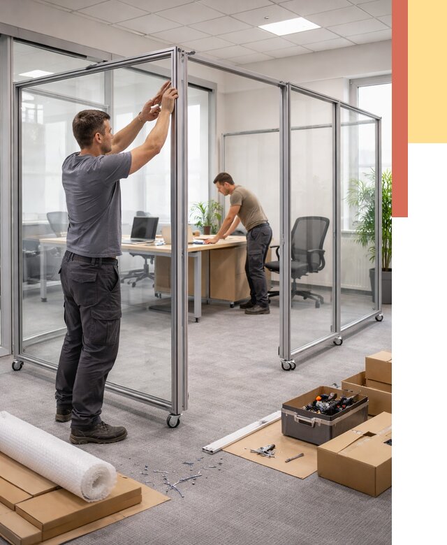 Мобильные офисные перегородки в Павлово от 12671 руб. — установка под ключ | ОТДЕЛОЧНИК-Пвв