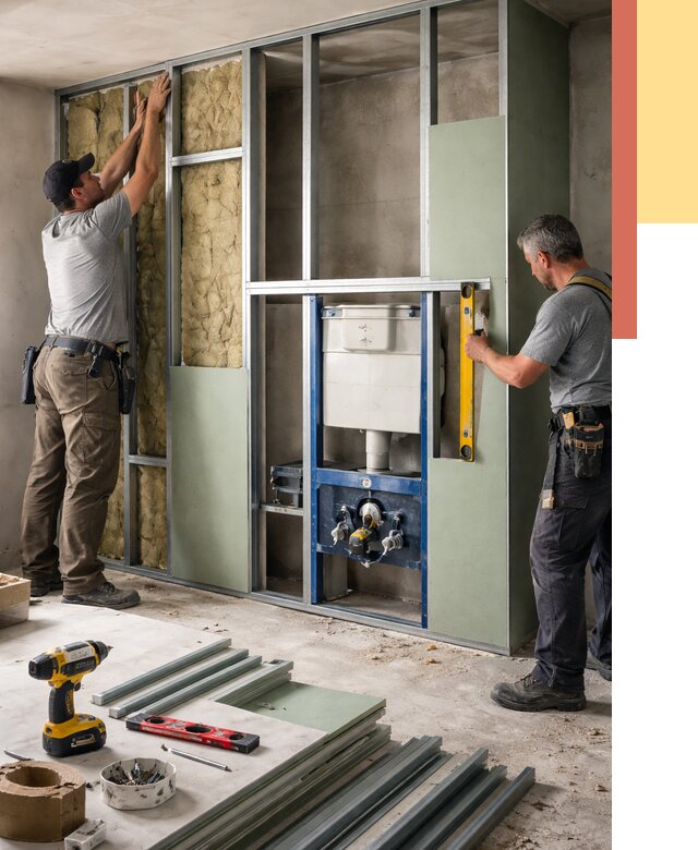 Установка сантехнических перегородок в Павлово от 8616 руб. | ОТДЕЛОЧНИК-Пвв