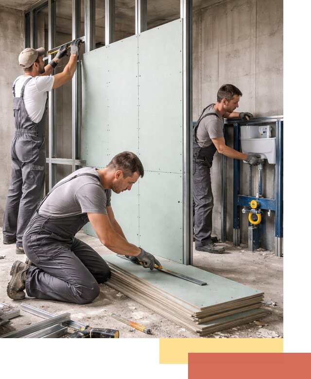 Монтаж и ремонт сантехнических перегородок в Павлово