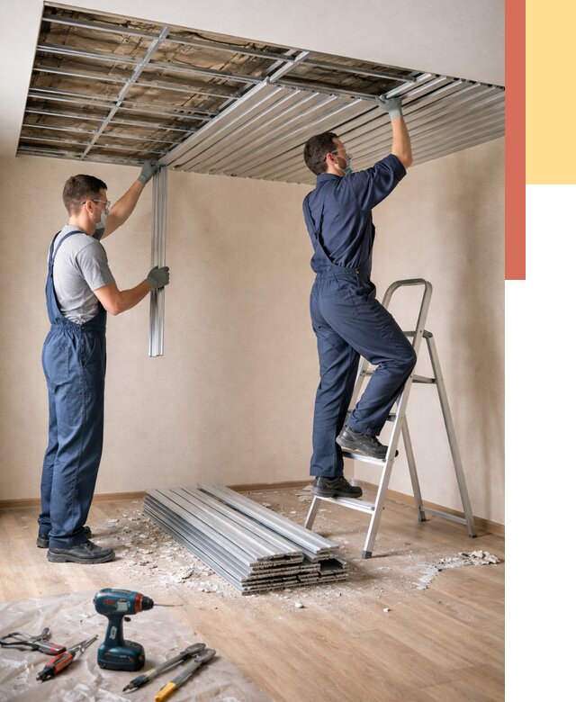 Демонтаж реечного потолка в Павлово от 4562 руб. быстро и недорого | ОТДЕЛОЧНИК-Пвв