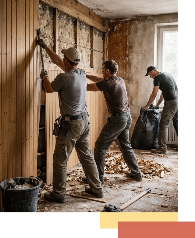 Демонтаж вагонки и вывоз материалов в Павлово