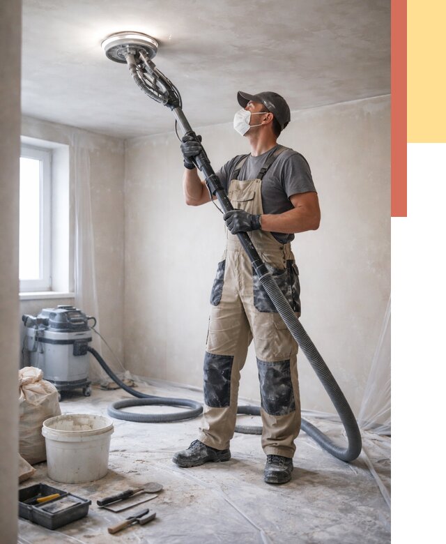 Шлифовка потолка в Павлово от 3548 руб. — услуги шлифования потолка | ОТДЕЛОЧНИК-Пвв