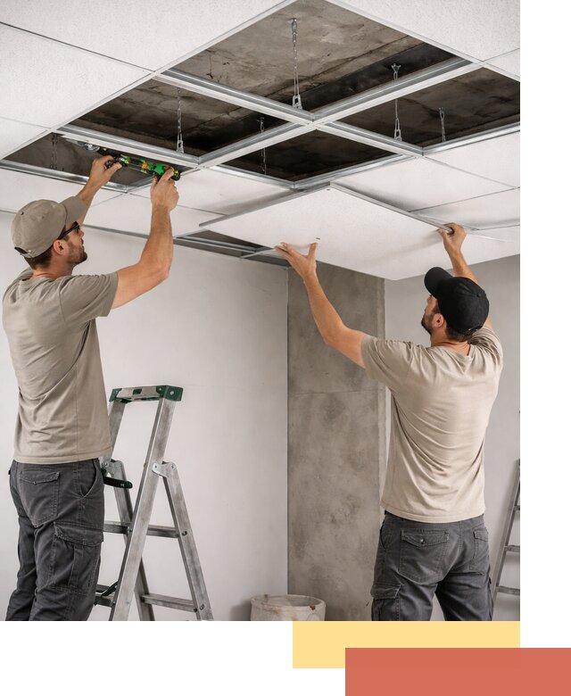 Монтаж потолка Армстронг под ключ в Павлово