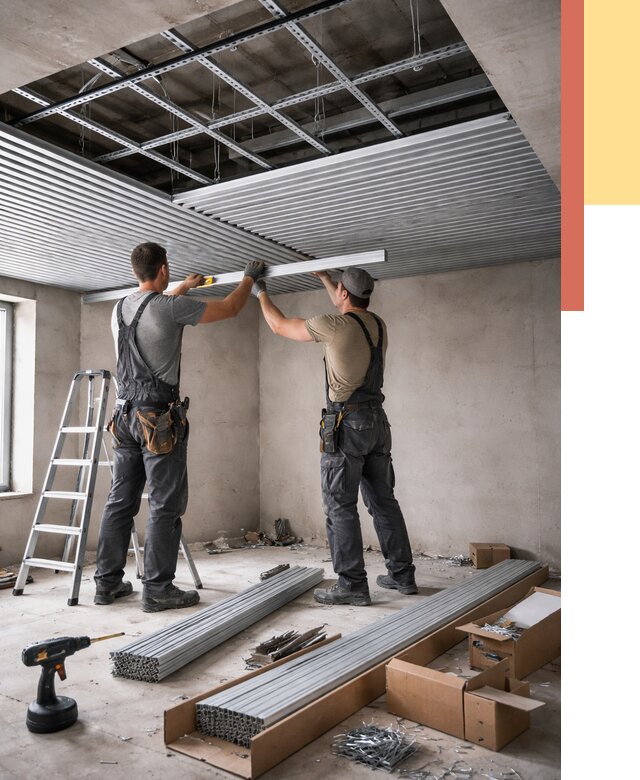 Монтаж реечного потолка в Павлово от 4562 руб. под ключ | ОТДЕЛОЧНИК-Пвв