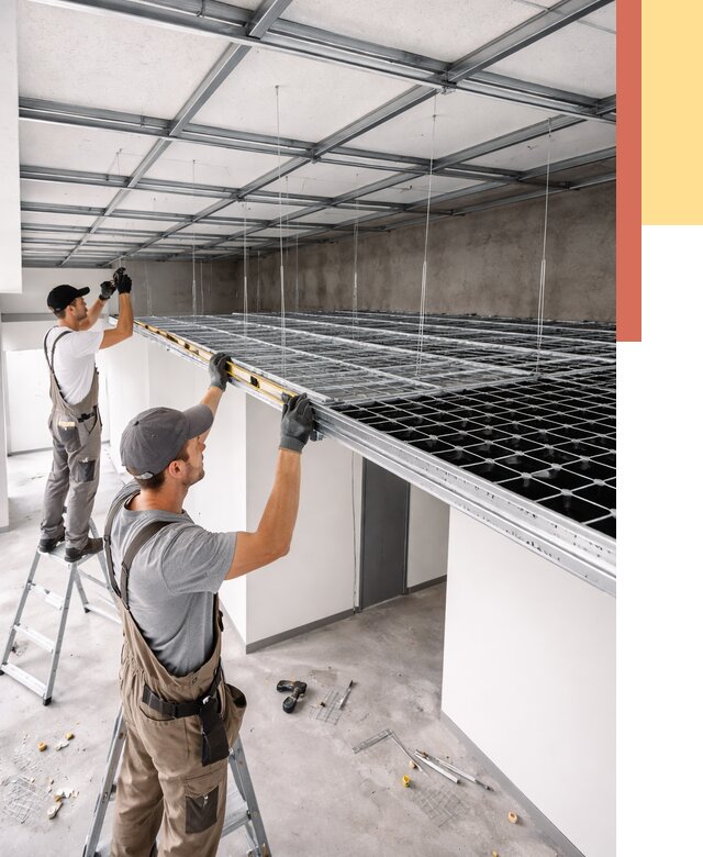 Монтаж потолка грильято в Павлово от 456 руб./м² — быстрая сборка под ключ | ОТДЕЛОЧНИК-Пвв